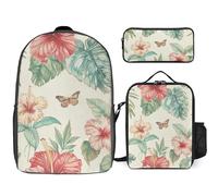 BTCOWZRV Ensemble sac à dos avec trousse à stylos et sac à déjeuner isotherme pour homme et femme, grande capacité, sac à dos de voyage décontracté avec sangles réglables, sac à dos d'ordinateur,
