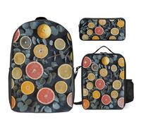 BTCOWZRV Ensemble sac à dos avec trousse à stylos et sac à déjeuner isotherme pour homme et femme, grande capacité, sac à dos de voyage décontracté avec sangles réglables, sac à dos d'ordinateur,