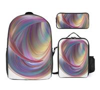 BTCOWZRV Ensemble sac à dos avec trousse à stylos et sac à déjeuner isotherme pour homme et femme - Grande capacité - Sac à dos de voyage décontracté avec sangles réglables - Sac à dos d'ordinateur -