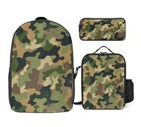 BTCOWZRV Ensemble sac à dos avec trousse à stylos et sac à déjeuner isotherme pour homme et femme, grande capacité, sac à dos de voyage décontracté avec sangles réglables, sac à dos d'ordinateur,