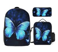 BTCOWZRV Ensemble sac à dos avec trousse à stylos et sac à déjeuner isotherme pour homme et femme, grande capacité, sac à dos de voyage décontracté avec sangles réglables, sac à dos d'ordinateur,