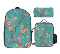 BTCOWZRV Ensemble sac à dos avec trousse à stylos et sac à déjeuner isotherme pour homme et femme, grande capacité, sac à dos de voyage décontracté avec sangles réglables, sac à dos d'ordinateur,