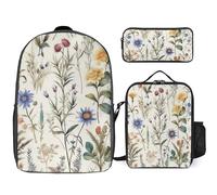 BTCOWZRV Ensemble sac à dos avec trousse à stylos et sac à déjeuner isotherme pour homme et femme, grande capacité, sac à dos de voyage décontracté avec sangles réglables, sac à dos d'ordinateur,