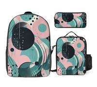 BTCOWZRV Ensemble sac à dos avec trousse à stylos et sac à déjeuner isotherme pour homme et femme - Grande capacité - Sac à dos de voyage décontracté avec sangles réglables, blanc, One Size, Sacs à