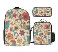 BTCOWZRV Ensemble sac à dos avec trousse à stylos et sac à déjeuner isotherme pour homme et femme - Grande capacité - Sac à dos de voyage décontracté avec sangles réglables - Sac à dos d'ordinateur -