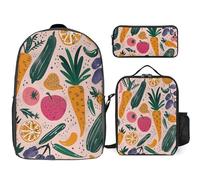 BTCOWZRV Ensemble sac à dos avec trousse à stylos et sac à déjeuner isotherme pour homme et femme, grande capacité, sac à dos de voyage décontracté avec sangles réglables, sac à dos d'ordinateur,