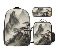 BTCOWZRV Ensemble sac à dos avec trousse à stylos et sac à déjeuner isotherme pour homme et femme - Grande capacité - Sac à dos de voyage décontracté avec sangles réglables - Sac à dos d'ordinateur -