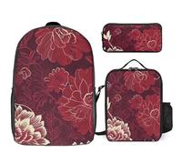 BTCOWZRV Ensemble sac à dos avec trousse à stylos et sac à déjeuner isotherme pour homme et femme, grande capacité, sac à dos de voyage décontracté avec sangles réglables, sac à dos d'ordinateur,