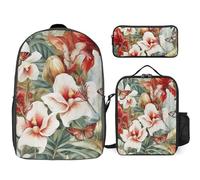 BTCOWZRV Ensemble sac à dos avec trousse à stylos et sac à déjeuner isotherme pour homme et femme, grande capacité, sac à dos de voyage décontracté avec sangles réglables, sac à dos d'ordinateur,