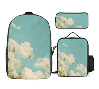 BTCOWZRV Ensemble sac à dos avec trousse à stylos et sac à déjeuner isotherme pour homme et femme, grande capacité, sac à dos de voyage décontracté avec sangles réglables, sac à dos d'ordinateur,