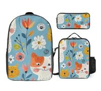 BTCOWZRV Ensemble sac à dos avec trousse à stylos et sac à déjeuner isotherme pour homme et femme - Grande capacité - Sac à dos de voyage décontracté avec sangles réglables - Sac à dos d'ordinateur -