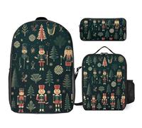 BTCOWZRV Ensemble sac à dos avec trousse à stylos et sac à déjeuner isotherme pour homme et femme - Grande capacité - Sac à dos de voyage décontracté avec sangles réglables, blanc, One Size, Sacs à