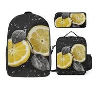 BTCOWZRV Ensemble sac à dos avec trousse à stylos et sac à déjeuner isotherme pour homme et femme - Grande capacité - Sac à dos de voyage décontracté avec sangles réglables, blanc, One Size, Sacs à