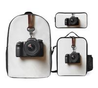 BTCOWZRV Ensemble sac à dos avec trousse à stylos et sac à déjeuner isotherme pour homme et femme, grande capacité, sac à dos de voyage décontracté avec sangles réglables, sac à dos d'ordinateur,