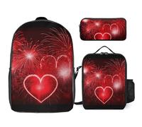 BTCOWZRV Ensemble sac à dos avec trousse à stylos et sac à déjeuner isotherme pour homme et femme - Grande capacité - Sac à dos de voyage décontracté avec sangles réglables, blanc, One Size, Sacs à