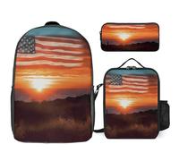 BTCOWZRV Ensemble sac à dos avec trousse à stylos et sac à déjeuner isotherme pour homme et femme, grande capacité, sac à dos de voyage décontracté avec sangles réglables, sac à dos d'ordinateur,