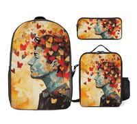 BTCOWZRV Ensemble sac à dos avec trousse à stylos et sac à déjeuner isotherme pour homme et femme - Grande capacité - Sac à dos de voyage décontracté avec sangles réglables - Sac à dos d'ordinateur -