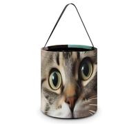BTCOWZRV Grand sac à bonbons d'Halloween en forme de chat curieux avec poignées - Sacs réutilisables portables pour bonbons d'Halloween - 20 x 20 x 22 cm, Style :, 7.9"Ã-7.9"Ã-8.3", Sacs à bonbons
