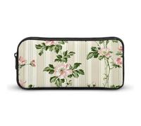 BTCOWZRV Grande trousse à crayons à rayures blanches - Trousse à crayons esthétique pour homme et femme - Trousse de maquillage portable multifonction pour pièces de monnaie pour bureau, vacances,