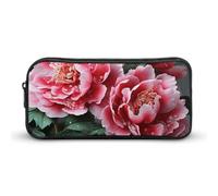 BTCOWZRV Grande trousse à crayons avec belle fleur de pivoine - Esthétique - Pour homme et femme - Trousse de maquillage portable multifonction pour pièces de monnaie - Style : 22 x 12 x 5 cm, Style