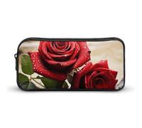 BTCOWZRV Grande trousse à crayons avec fleurs de rose rouge - Esthétique - Pour homme et femme - Trousse de maquillage portable multifonction pour pièces de monnaie - Pour bureau, vacances, style : 22