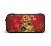 BTCOWZRV Grande trousse à crayons avec inscription « Merry Christmas » - Esthétique - Pour homme et femme - Trousse de maquillage portable multifonction pour pièces de monnaie - Pour bureau, vacances,
