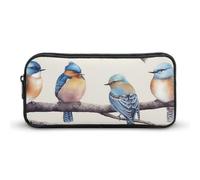 BTCOWZRV Grande trousse à crayons avec oiseaux assis sur une branche - Esthétique - Pour homme et femme - Trousse de maquillage portable multifonction pour pièces de monnaie - Style : 22 x 12 x 5 cm,