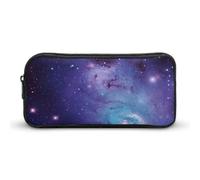 BTCOWZRV Grande trousse à crayons bleue et violette galaxie esthétique pour homme et femme, trousse de maquillage portable, pochette multifonction pour pièces de monnaie pour bureau, vacances, style,
