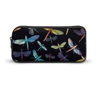 BTCOWZRV Grande trousse à crayons colorée en forme de libellule - Esthétique - Pour homme et femme - Trousse de maquillage portable multifonction pour pièces de monnaie - Pour bureau, vacances, style