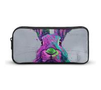 BTCOWZRV Grande trousse à crayons de couleur vive en forme de lapin - Esthétique - Pour homme et femme - Trousse de maquillage portable multifonction pour pièces de monnaie - Pour le bureau, les