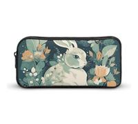 BTCOWZRV Grande trousse à crayons en forme de lapin dessiné à la main - Esthétique - Pour homme et femme - Trousse de maquillage portable multifonction pour pièces de monnaie - Pour bureau, vacances,