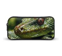 BTCOWZRV Grande trousse à crayons en forme de serpent vert - Esthétique - Pour homme et femme - Trousse de maquillage portable multifonction pour pièces de monnaie - Pour bureau, vacances, style 22 x