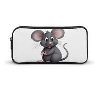 BTCOWZRV Grande trousse à crayons grise avec rat - Esthétique - Pour homme et femme - Trousse de maquillage portable multifonction pour pièces de monnaie - Pour le bureau et les vacances - Style : 22
