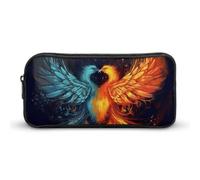 BTCOWZRV Grande trousse à crayons Phoenix Fire and Water - Esthétique - Pour homme et femme - Trousse de maquillage portable multifonction pour pièces de monnaie - Style : 22 x 12 x 5 cm, Style :,