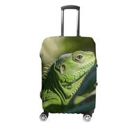 BTCOWZRV Green Lizard Housse de bagage de voyage anti-poussière pour valises épaisses, élastiques et lavables pour bagages de 48,3 à 81,3 cm, blanc, L
