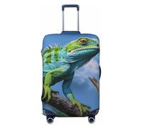 BTCOWZRV Green Lizard Housse de bagage élégante approuvée par la TSA, élastique, lavable, protection anti-rayures pour bagages de 45,7 à 81,3 cm, Noir , x-large