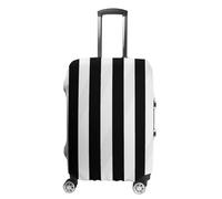 BTCOWZRV Housse de bagage à rayures noires et blanches - Housse de protection lavable anti-rayures - Housse de bagage anti-saleté pour voyage - Convient aux coffres de 45,7 à 81,3 cm, Style :, S