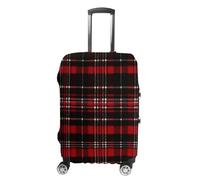 BTCOWZRV Housse de bagage de voyage à carreaux rouge et noir anti-poussière pour valise, housse de bagage épaisse élastique lavable pour bagages de 48,3 à 81,3 cm, blanc, S