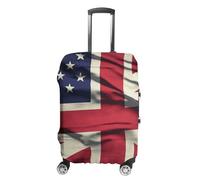 BTCOWZRV Housse de bagage de voyage avec drapeau des États-Unis - Anti-poussière - Housse de bagage pour valise épaisse et élastique - Lavable - Convient aux bagages de 48,3 à 81,3 cm, blanc, S