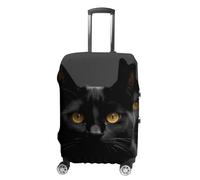 BTCOWZRV Housse de bagage de voyage avec motif yeux de chats noirs, housse de valise, housse de valise, housse de bagage épaisse et élastique, lavable, convient aux bagages de 48,3 à 81,3 cm, blanc, L