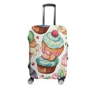 BTCOWZRV Housse de bagage de voyage en forme de cupcake - Résistante à la poussière - Élastique - Lavable - Convient aux bagages de 48 à 81 cm, blanc, M