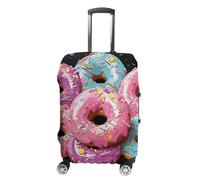 BTCOWZRV Housse de bagage de voyage en forme de donut - Résistante à la poussière - Housse de bagage pour valise, épaisse et élastique - Lavable - Convient aux bagages de 48 à 81 cm, blanc, M