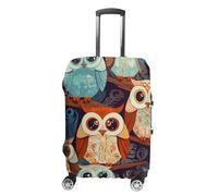 BTCOWZRV Housse de bagage de voyage en forme de hibou - Résistante à la poussière - Housse de bagage pour valise épaisse et élastique - Lavable - Convient aux bagages de 48,3 à 81,3 cm, blanc, M