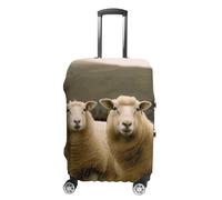 BTCOWZRV Housse de bagage de voyage en forme de mouton blanc - Anti-poussière - Housse de bagage pour valises - Épais - Élastique - Lavable - Convient aux bagages de 48,3 à 81,3 cm, blanc, S