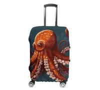 BTCOWZRV Housse de bagage de voyage en forme de pieuvre - Résistante à la poussière - Housse de bagage pour valise épaisse et élastique - Lavable - Convient aux bagages de 48,3 à 81,3 cm, blanc, L