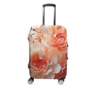 BTCOWZRV Housse de bagage de voyage Peach Peony - Résistante à la poussière - Housse de bagage pour valise épaisse et élastique - Lavable - Convient aux bagages de 48,3 à 81,3 cm, blanc, L
