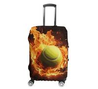 BTCOWZRV Housse de bagage de voyage Tennis on Fire - Anti-poussière - Pour valises - Épais - Élastique - Lavable - Convient aux bagages de 48,3 à 81,3 cm, blanc, XL