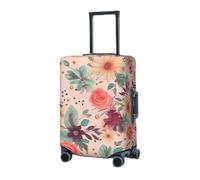 BTCOWZRV Housse de bagage élastique lavable - Beau motif floral - 45,7 à 81,3 cm - Housse de bagage de voyage portable - Anti-poussière et anti-rayures, Noir , S