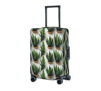 BTCOWZRV Housse de bagage élastique lavable - Protection contre la poussière et les rayures - Feuilles d'aloès - 45,7 à 81,3 cm, Noir , L