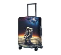 BTCOWZRV Housse de bagage élastique lavable - Protection de valise astronaute Lost Alone pour bagages de 45,7 à 81,3 cm - Housse de bagage portable - Anti-poussière et anti-rayures, Noir , L